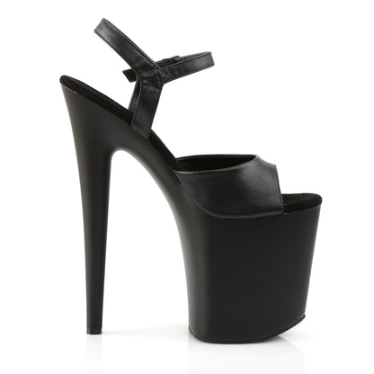 FLAMINGO-809 Pleaser Black Faux Leather Sexy Platform Shoes (Pole Dancing Heels)