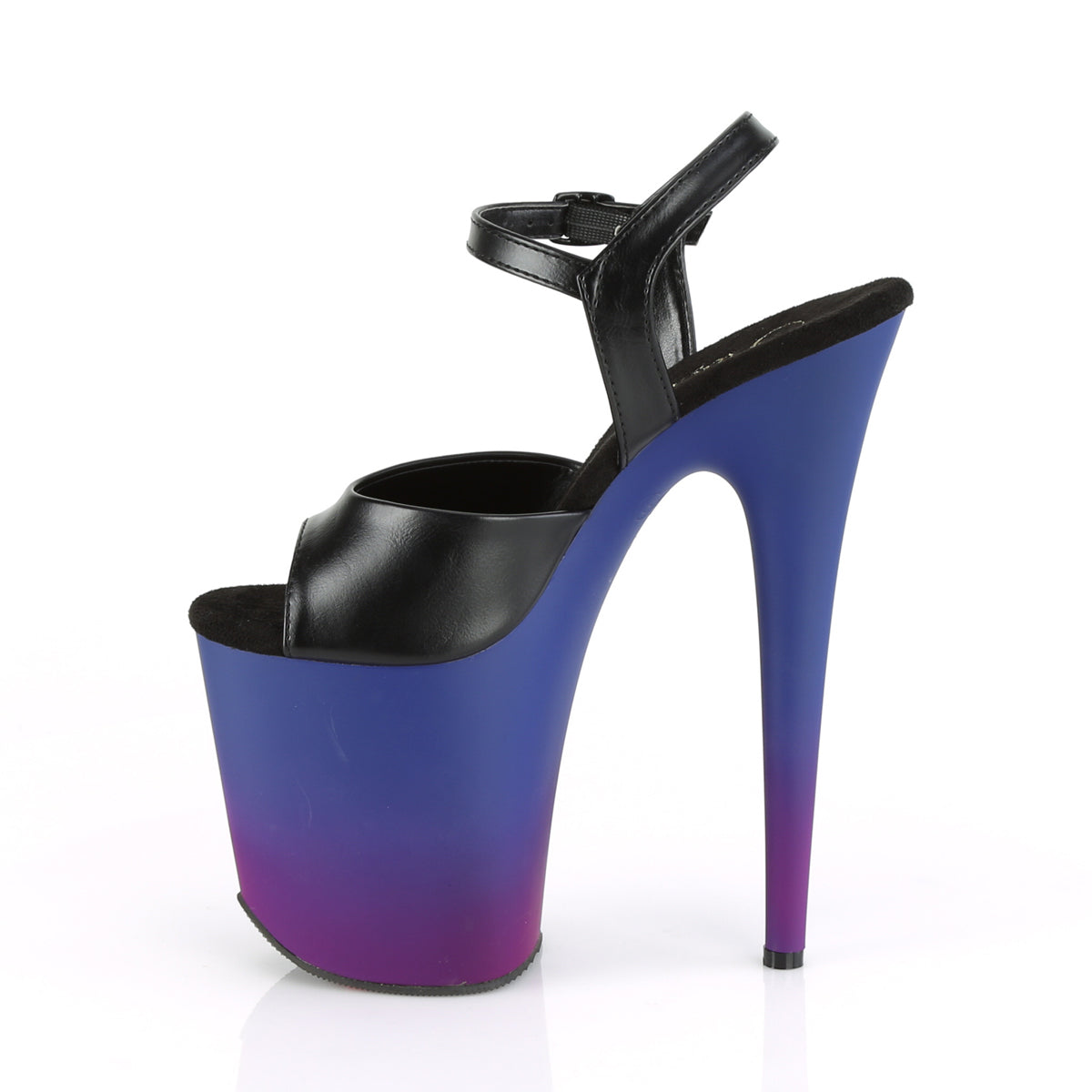 FLAMINGO-809BP Pleaser Black Faux Leather/Blue-Purple Ombre Platform Shoes [Exotic Dancing Shoes]