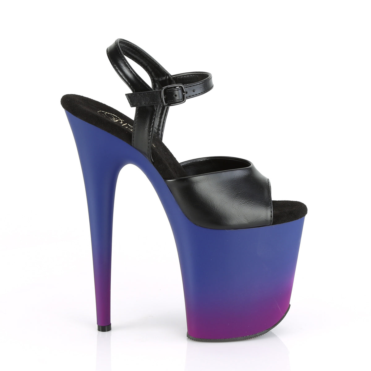 FLAMINGO-809BP Pleaser Black Faux Leather/Blue-Purple Ombre Platform Shoes [Exotic Dancing Shoes]