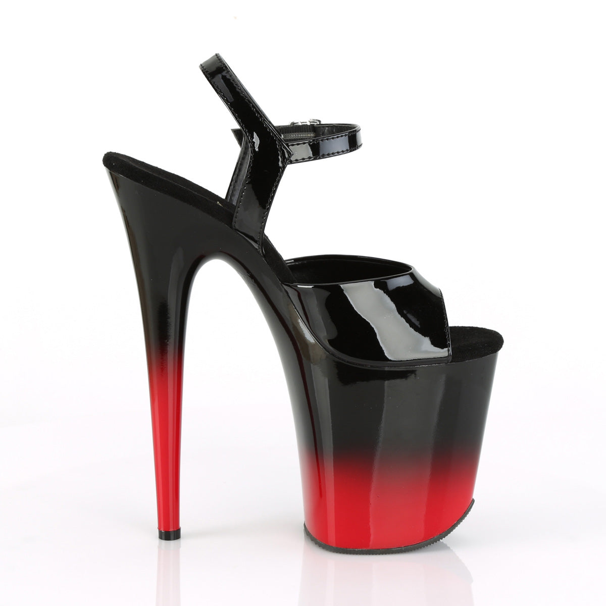 FLAMINGO-809BR-H Pleaser Black Patent-Red Platform Shoes [Exotic Dancing Shoes]