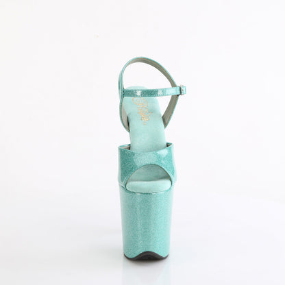 FLAMINGO-809GP Pleaser Aqua Glitter Sexy Platform Shoes (Pole Dancing Heels)