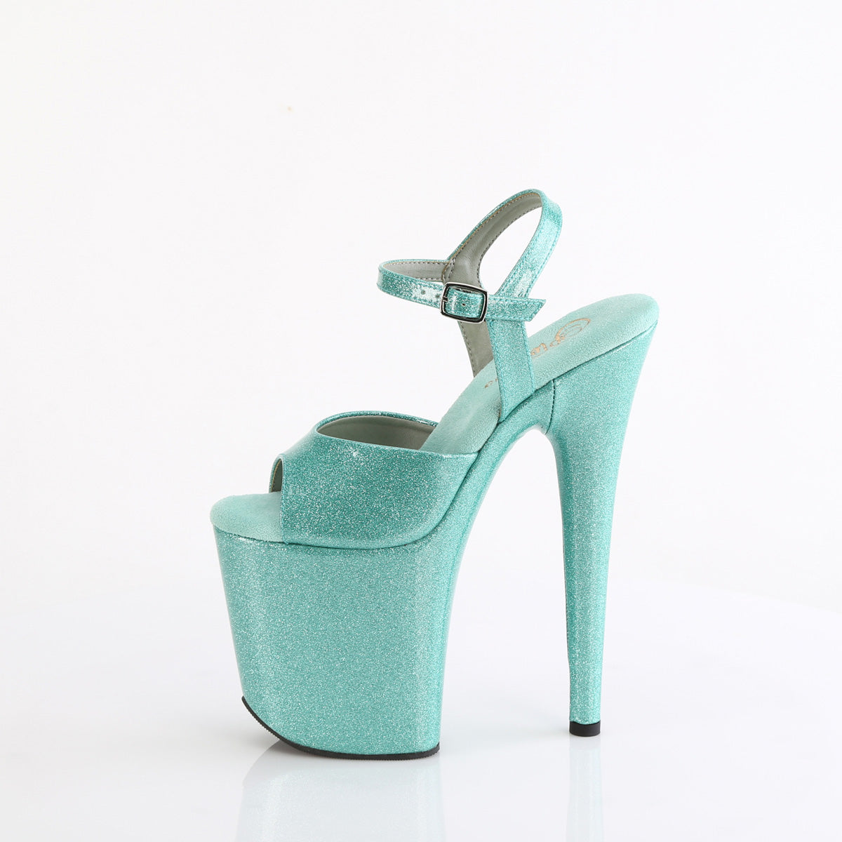 FLAMINGO-809GP Pleaser Aqua Glitter Patent Platform Shoes [Exotic Dancing Shoes]
