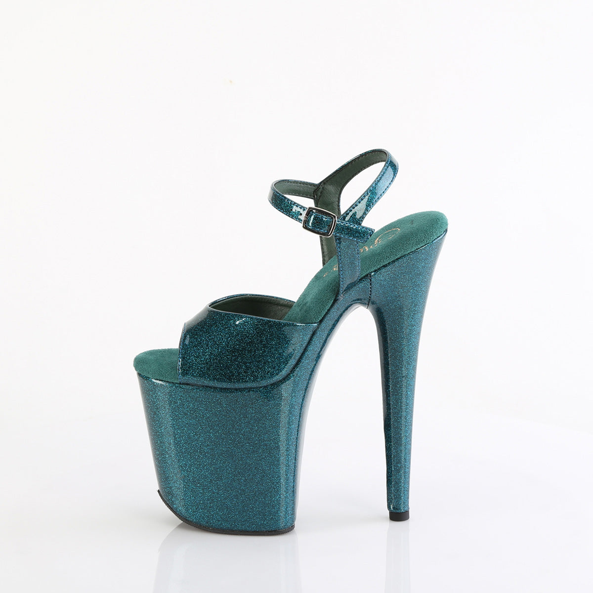 FLAMINGO-809GP Pleaser Teal Glitter Patent Platform Shoes [Exotic Dancing Shoes]