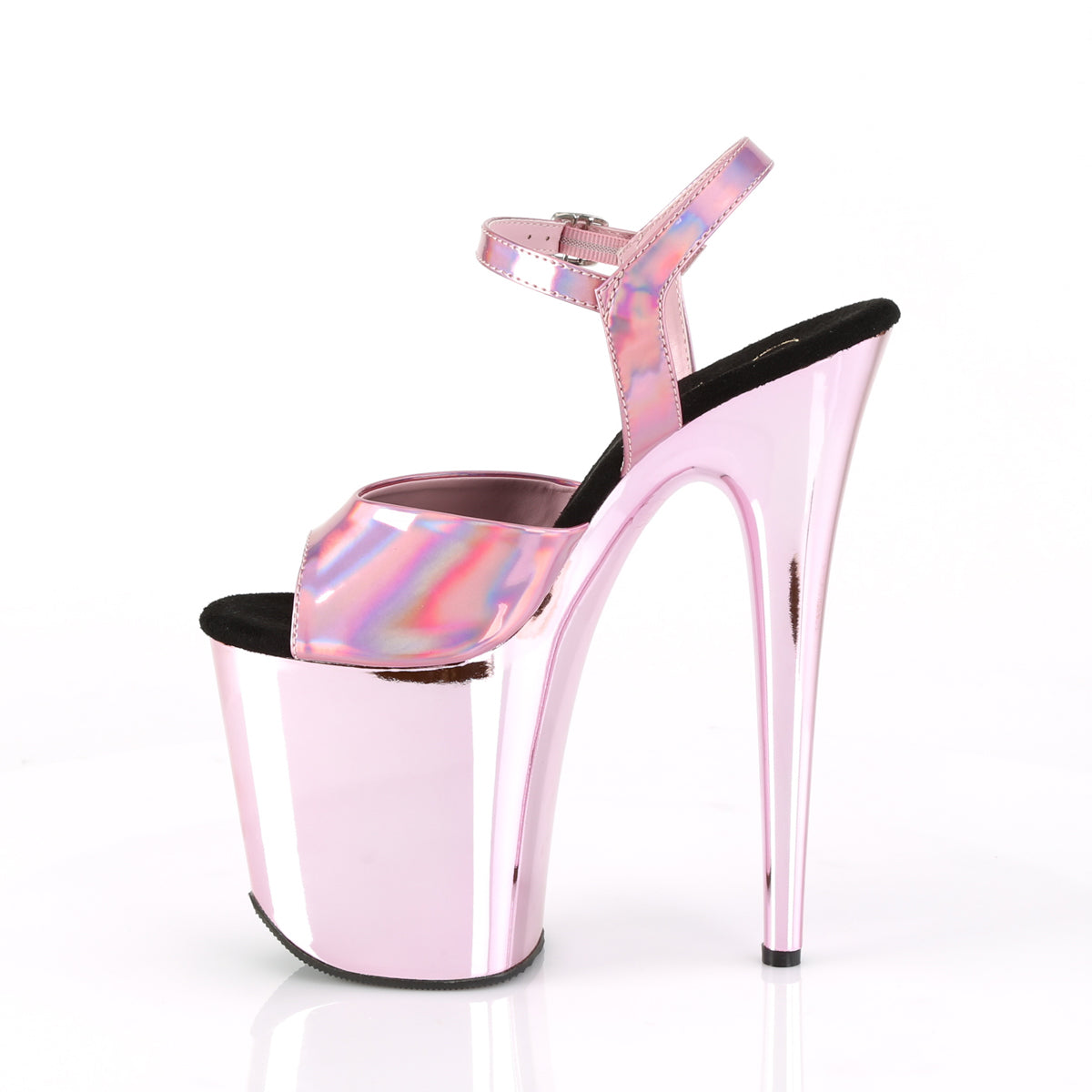 FLAMINGO-809HG Pleaser B Pink Hologram/B Pink Chrome Platform Shoes [Exotic Dancing Shoes]