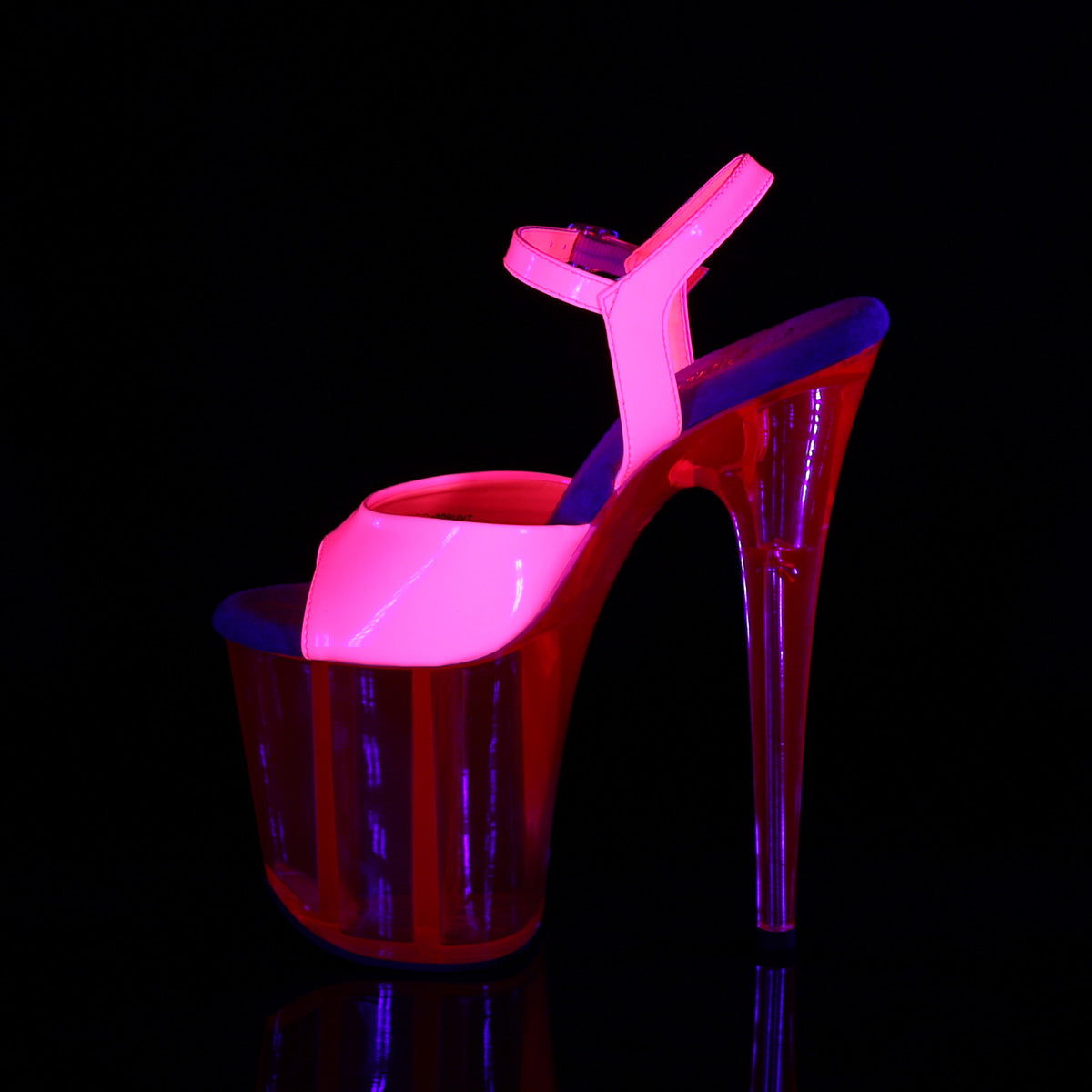 FLAMINGO-809UVT Pleaser Neon H Pink Patent/H Pink Tinted Platform Shoes [Exotic Dancing Shoes]