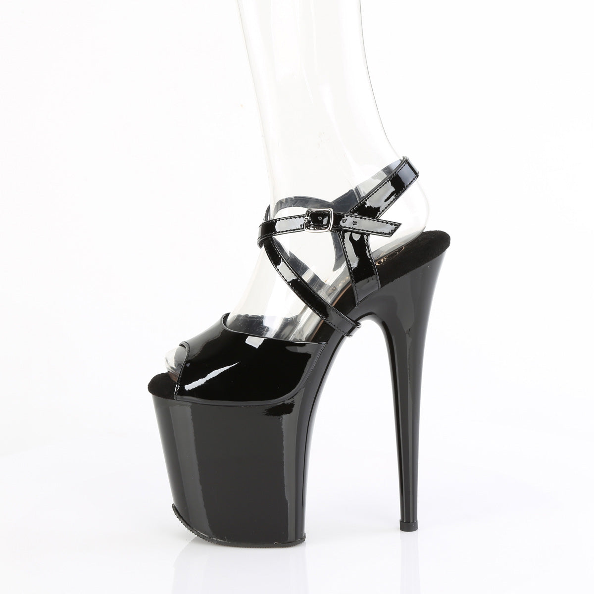 FLAMINGO-824 Pleaser Black Patent Platform Shoes [Exotic Dancing Shoes]