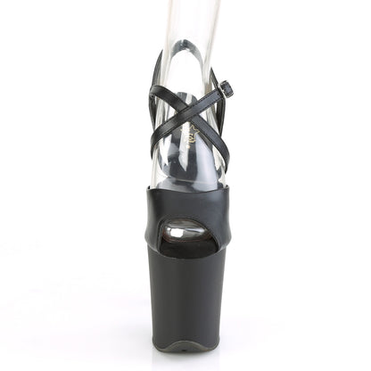 FLAMINGO-824 Pleaser Black Faux Leather Sexy Platform Shoes (Pole Dancing Heels)