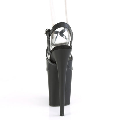 FLAMINGO-824 Pleaser Black Faux Leather Sexy Platform Shoes (Pole Dancing Heels)