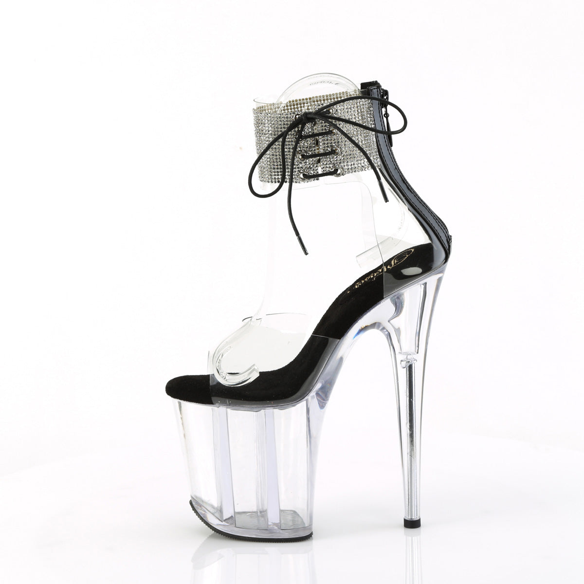 FLAMINGO-824RS Pleaser Clear-Black/Clear Platform Shoes [Exotic Dancing Shoes]