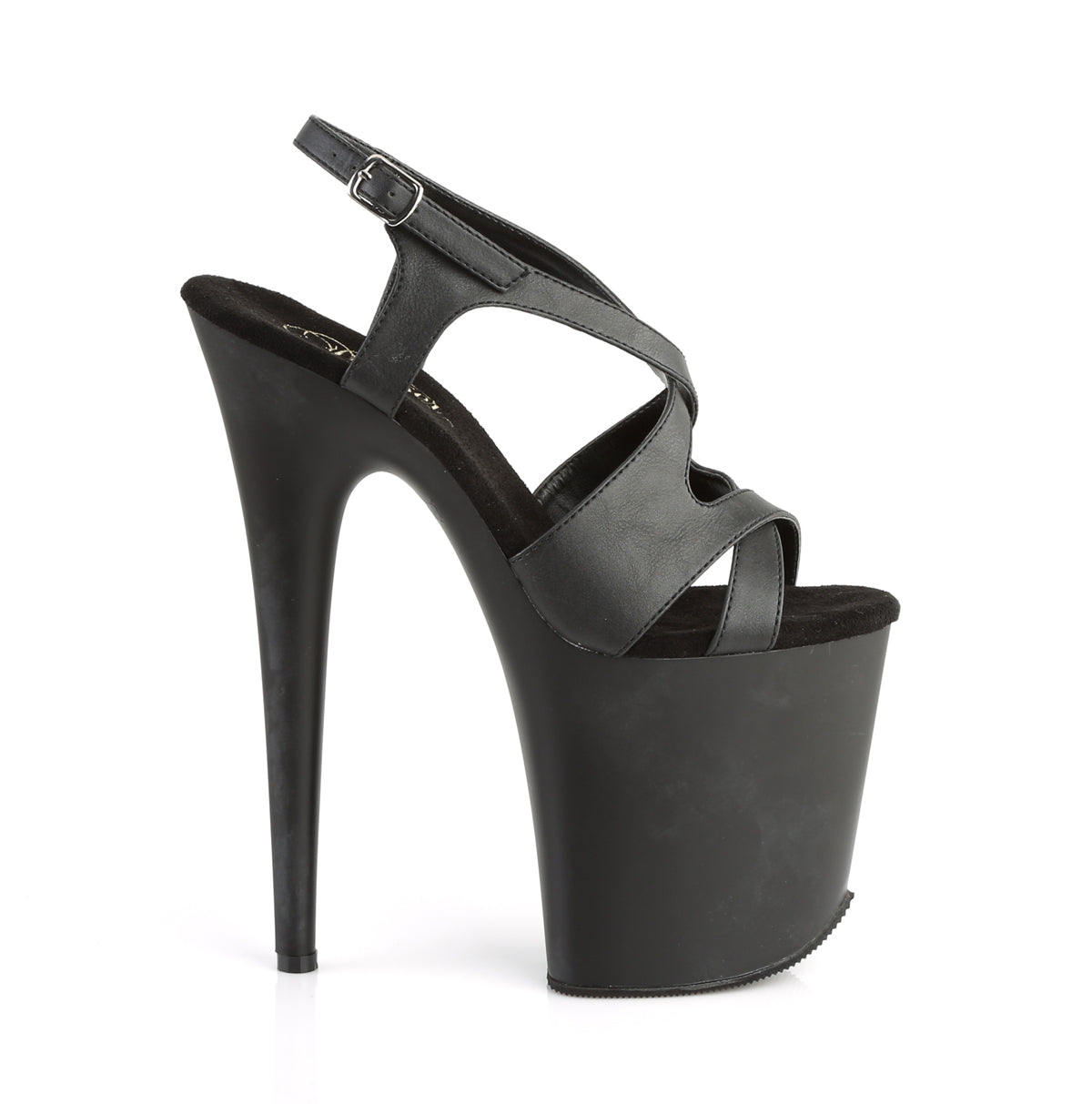 FLAMINGO-831 Pleaser Black Faux Leather/Black Mattte Platform Shoes [Exotic Dancing Shoes]