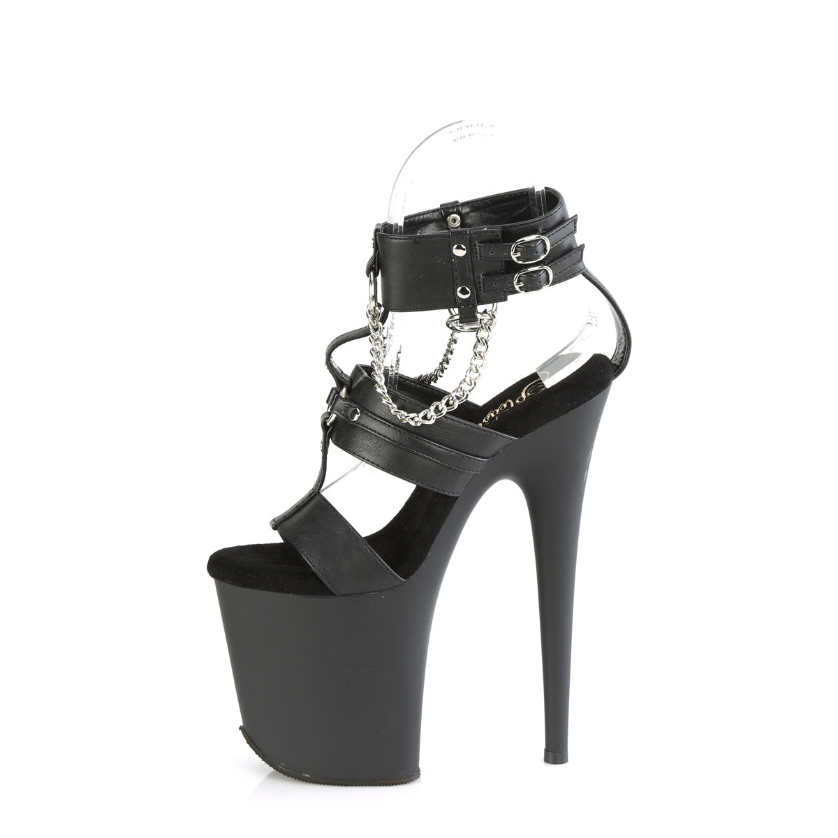 FLAMINGO-861 Pleaser Black Faux Leather/Black Matte Platform Shoes [Exotic Dancing Shoes]