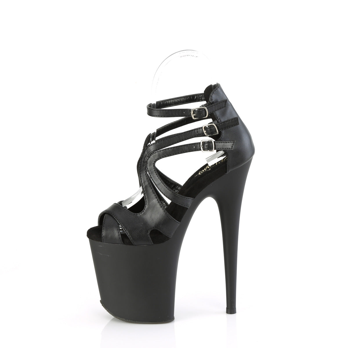 FLAMINGO-877 Pleaser Black Faux Leather/Black Matte Platform Shoes [Exotic Dancing Shoes]