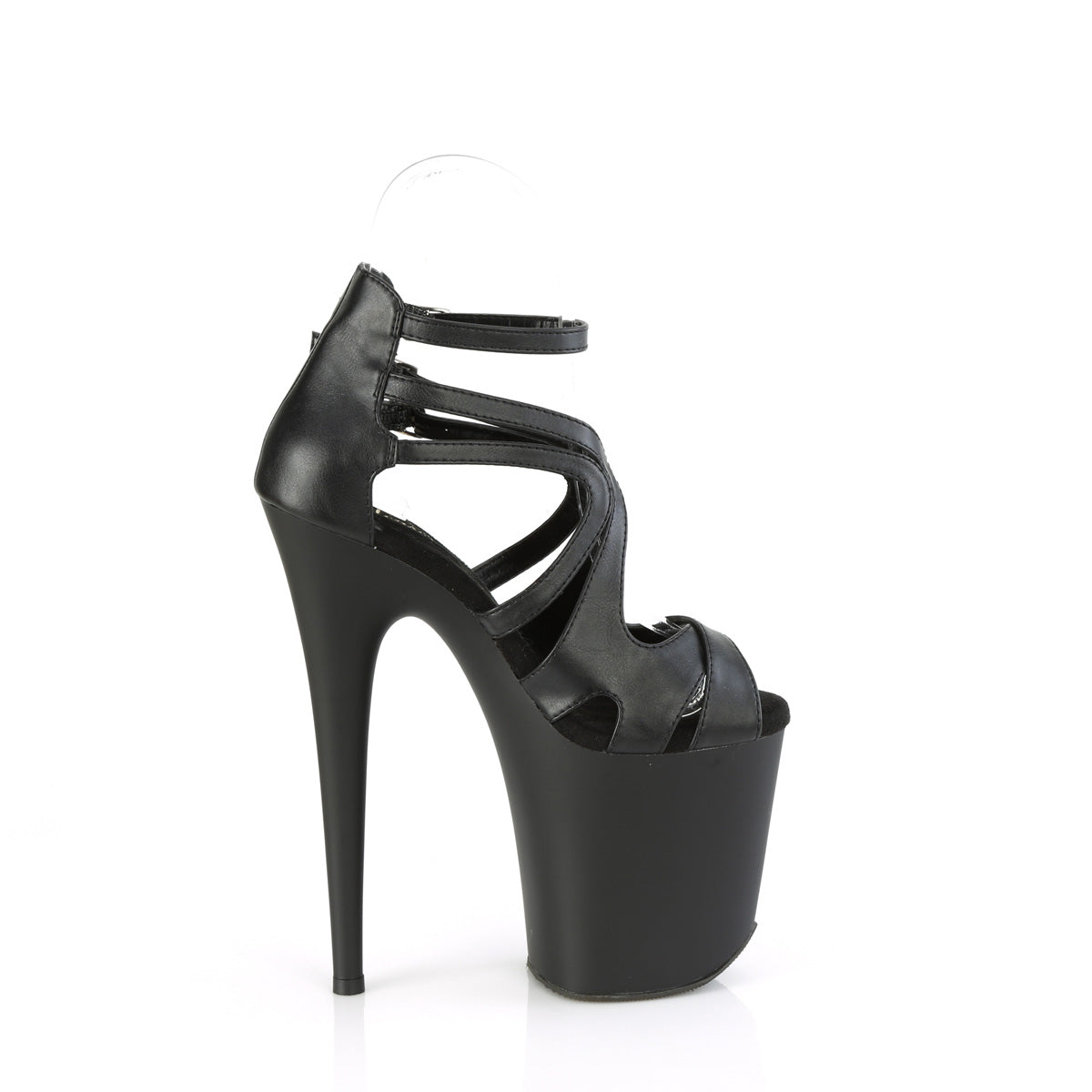 FLAMINGO-877 Pleaser Black Faux Leather/Black Matte Platform Shoes [Exotic Dancing Shoes]