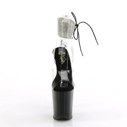 FLAMINGO-891-2RS Pleaser Clear/Black Sexy Platform Shoes (Pole Dancing Heels)