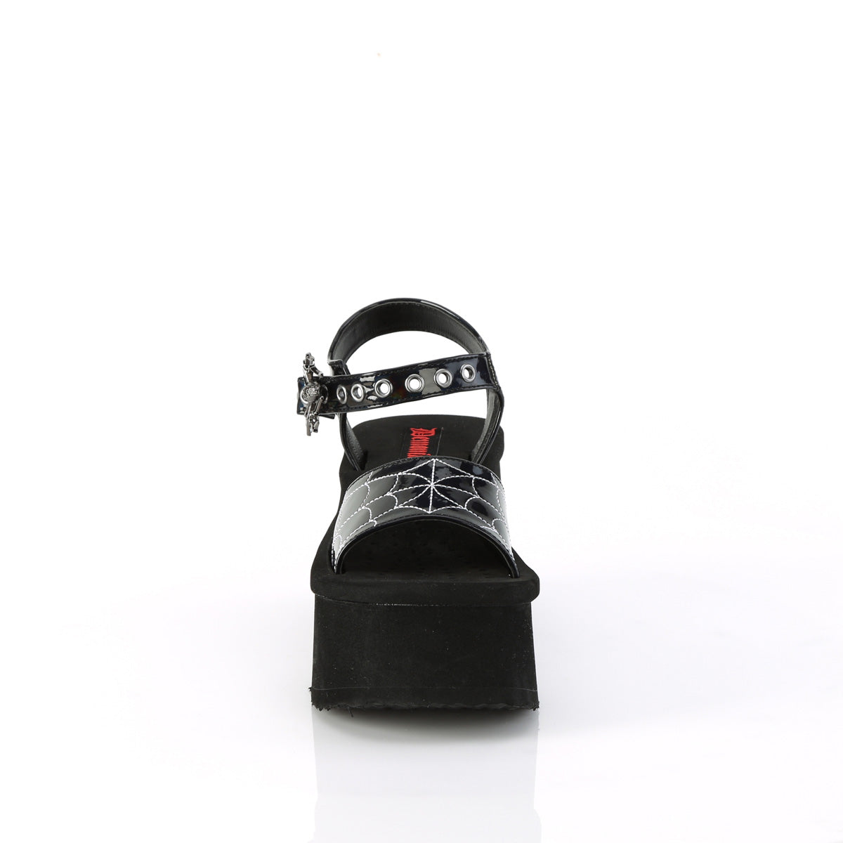 FUNN-10 Demonia Black Holo Patent Women's Sandals [Demonia Cult Alternative Footwear]