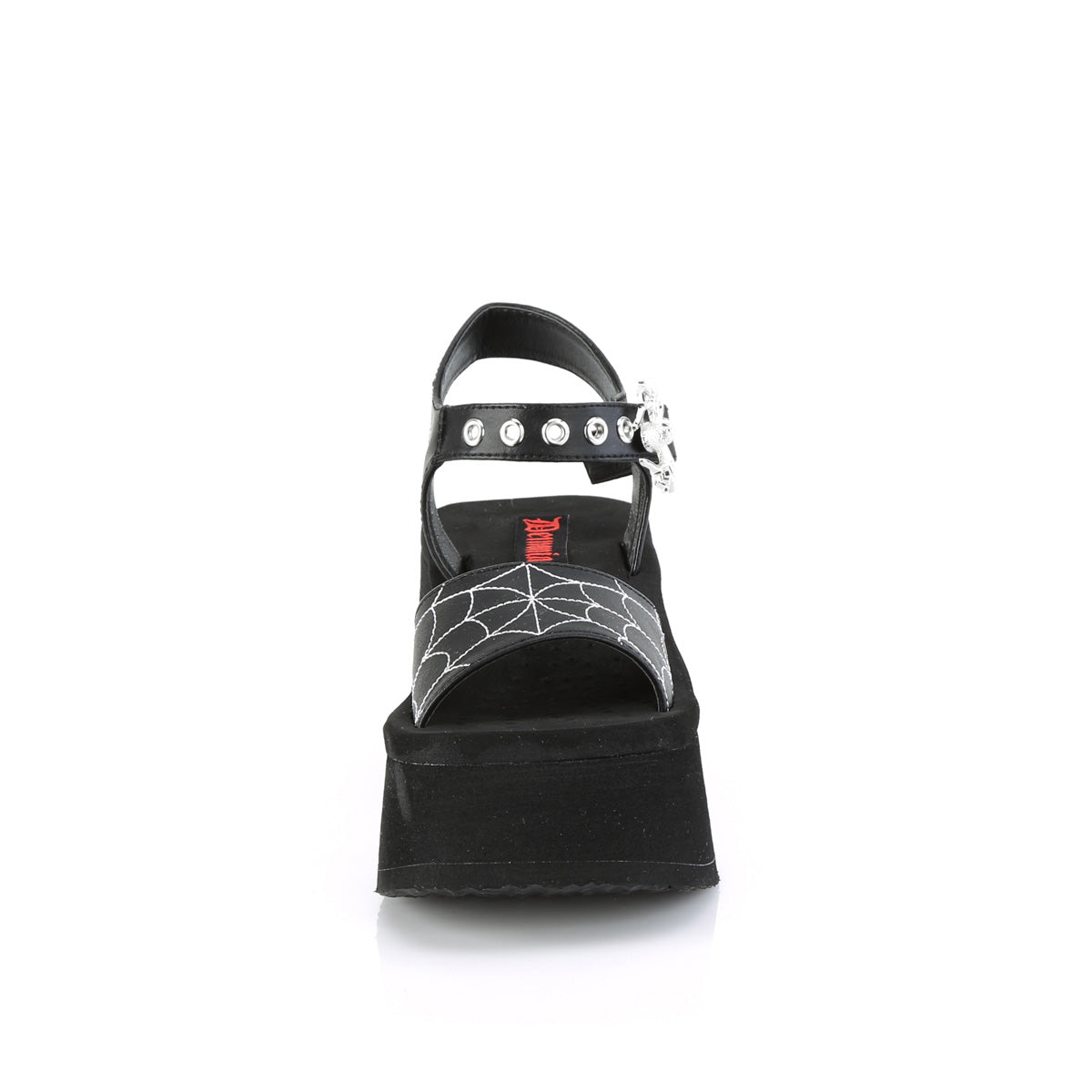 FUNN-10 Demonia Black Vegan Leather Women's Sandals [Demonia Cult Alternative Footwear]