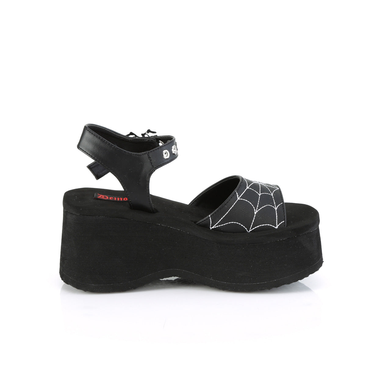 FUNN-10 Demonia Black Vegan Leather Women's Sandals [Demonia Cult Alternative Footwear]