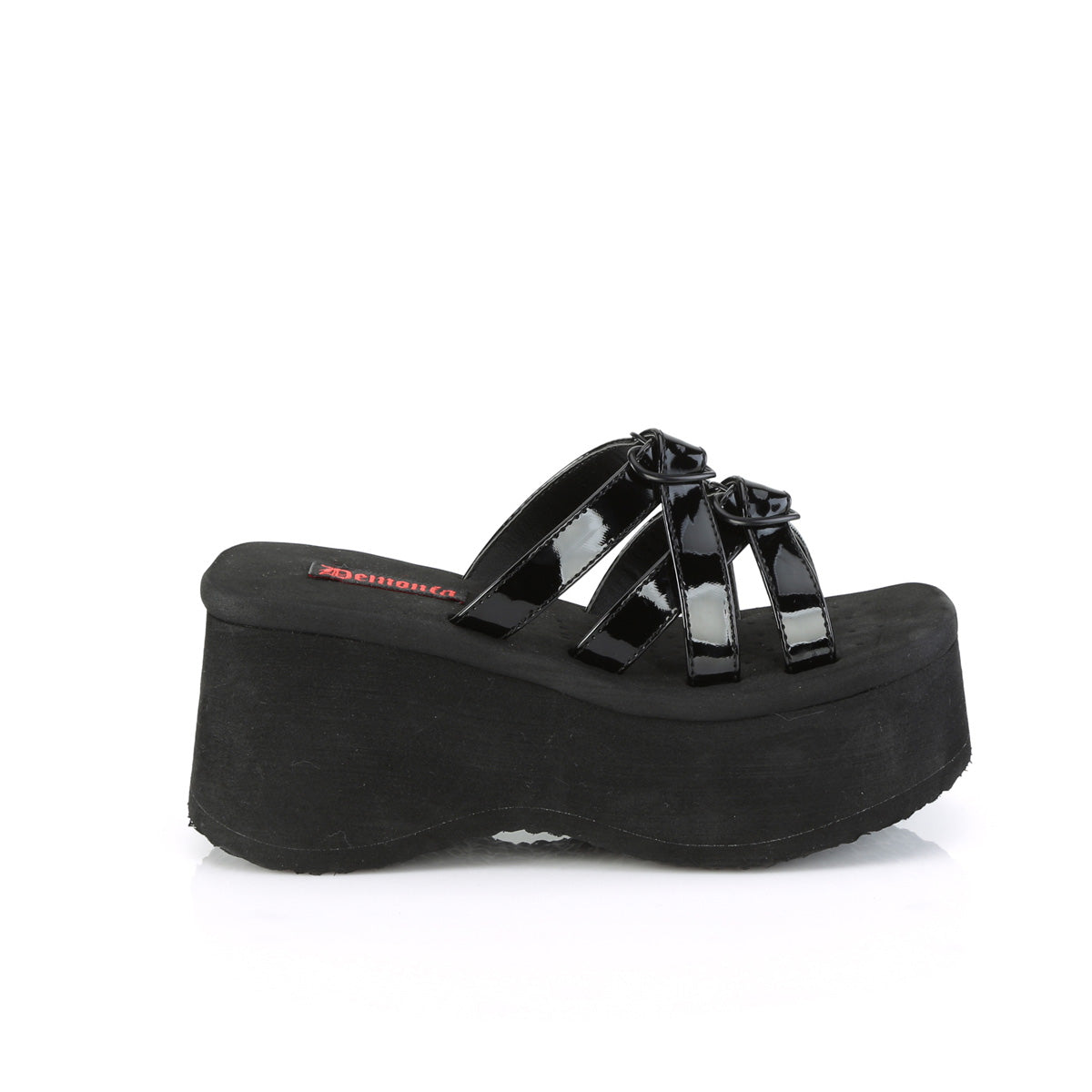 FUNN-15 Demonia Black Patent Women's Sandals [Alternative Footwear]