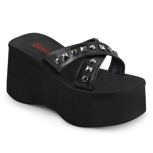 FUNN-29 Alternative Footwear Demonia Women's Sandals Blk Vegan Leather