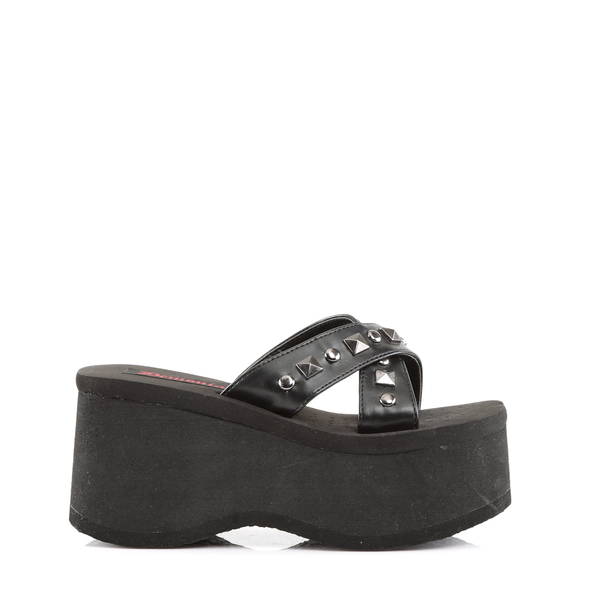 FUNN-29 Demonia Black Vegan Leather Women's Sandals [Demonia Cult Alternative Footwear]