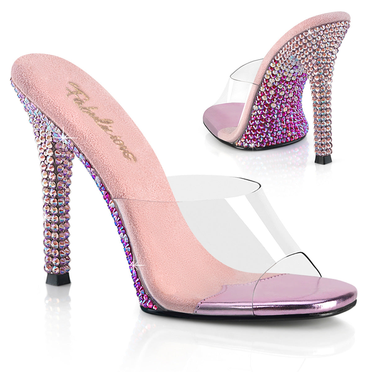 GALA-01DMM Fabulicious 4 1/2" Gala Clear/Baby Pink Sexy Shoes (High Heels)