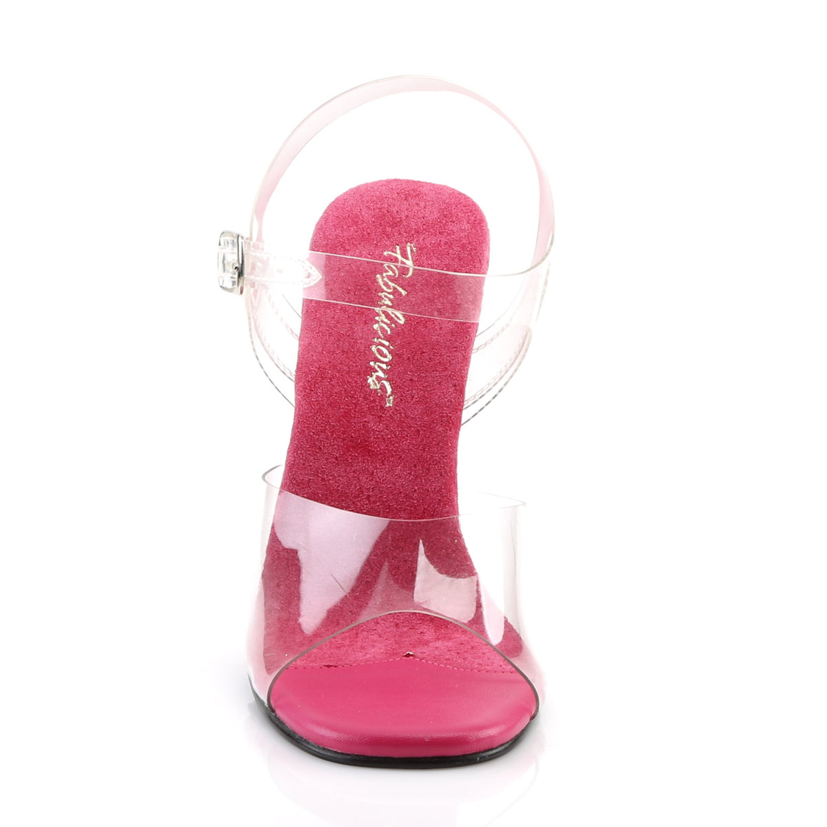 GALA-08 Exotic Dancing Fabulicious Shoes Clear-Raspberry/Raspberry Matte