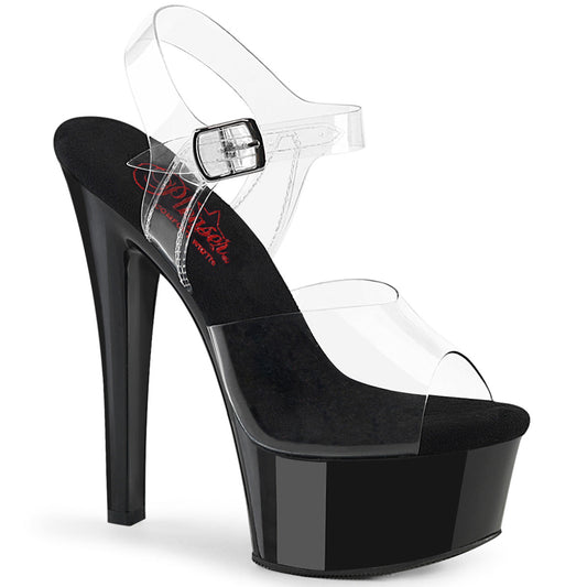 GLEAM-608 Pleaser Clear/Black Platform Shoes [Exotic Dancing Shoes]