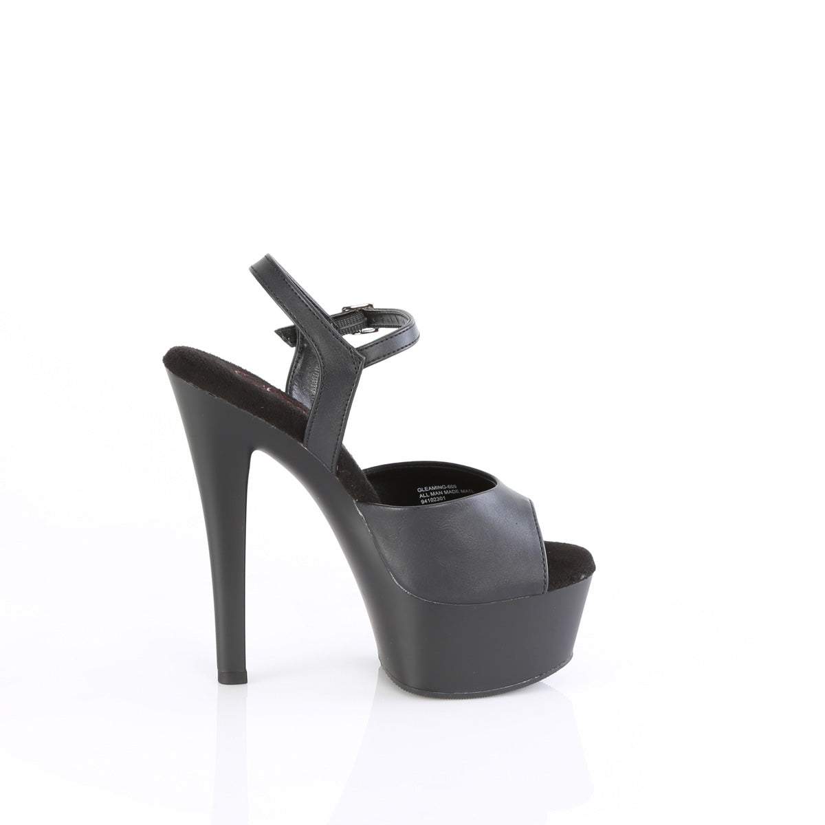 GLEAM-609 Pleaser Black Faux Leather-Black Matte Platform Shoes [Exotic Dancing Shoes]