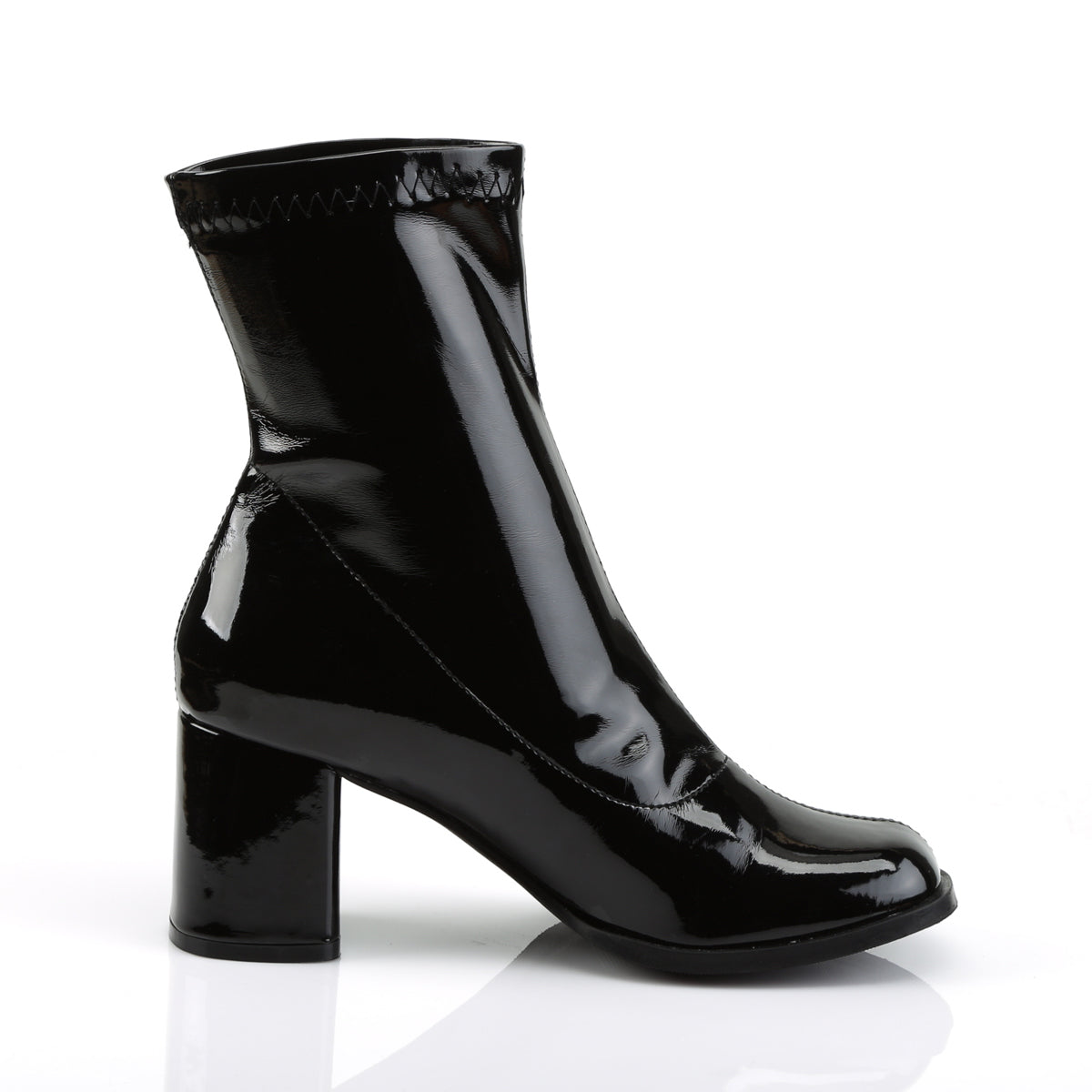 GOGO-150 Funtasma Fantasy Black Stretch Patent Women's Boots [Fancy Dress Footwear]