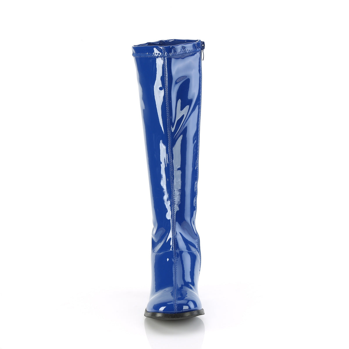 GOGO-300 Funtasma Fantasy Navy Blue Stretch Patent Women's Boots [Retro Knee High Boots]