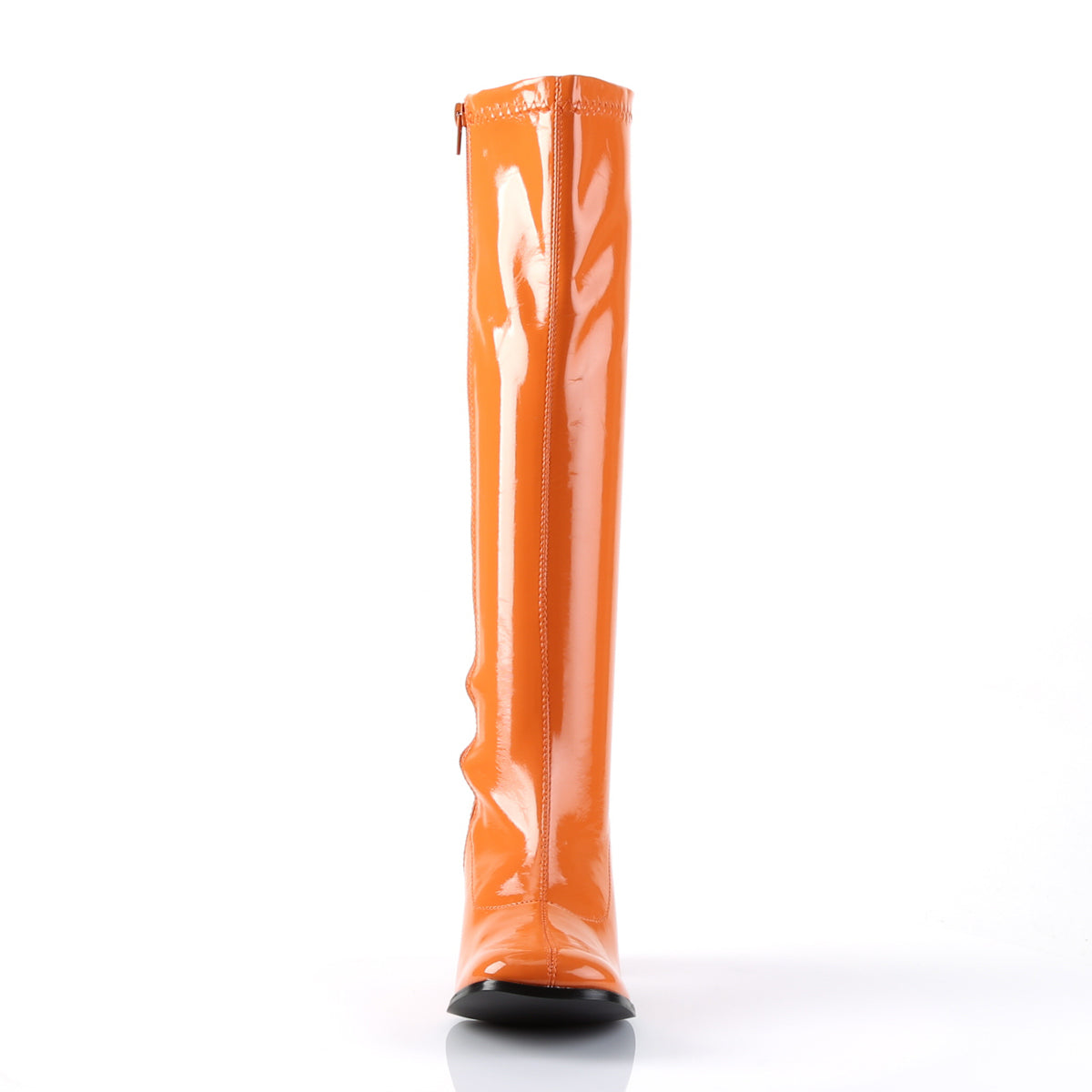 GOGO-300 Funtasma Fantasy Orange Stretch Patent Women's Boots [Retro Knee High Boots]