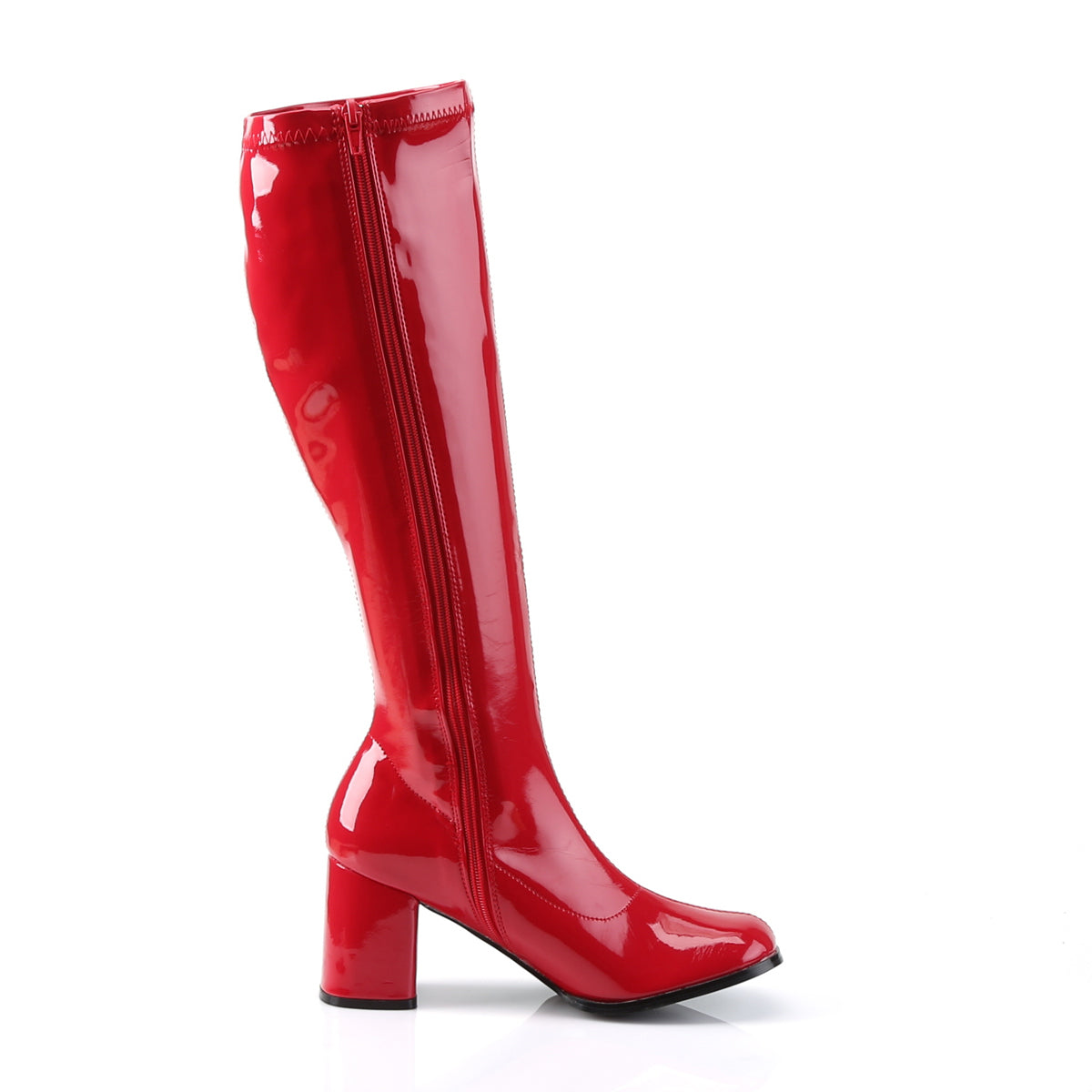 GOGO-300 Funtasma Fantasy Red Stretch Patent Women's Boots [Retro Knee High Boots]