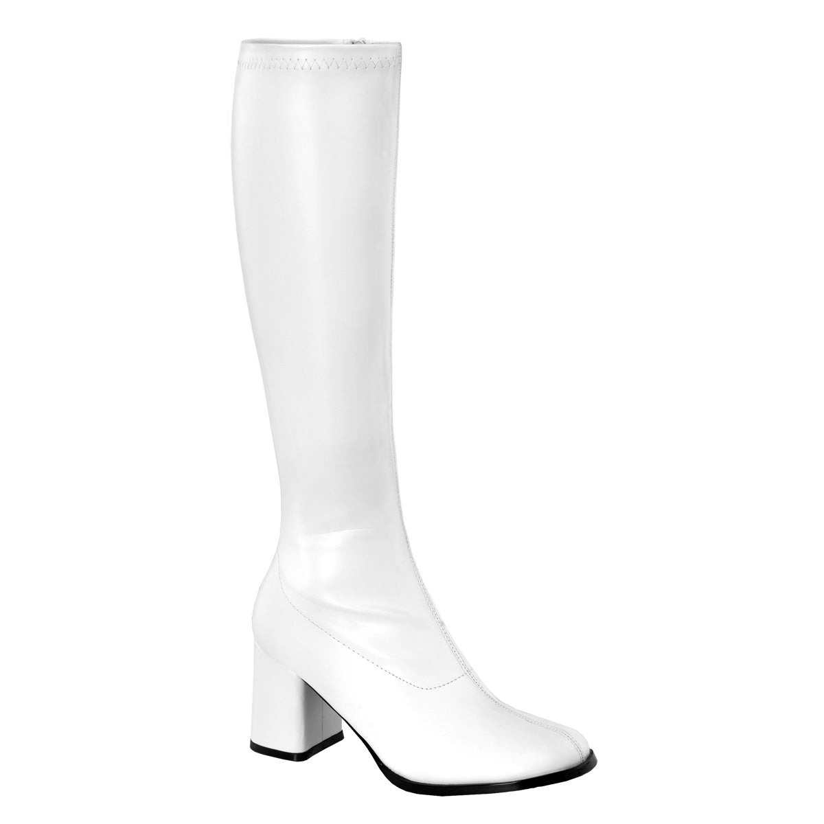 GOGO-300 Fancy Dress Costume Funtasma Women's Boots Wht Str Pu