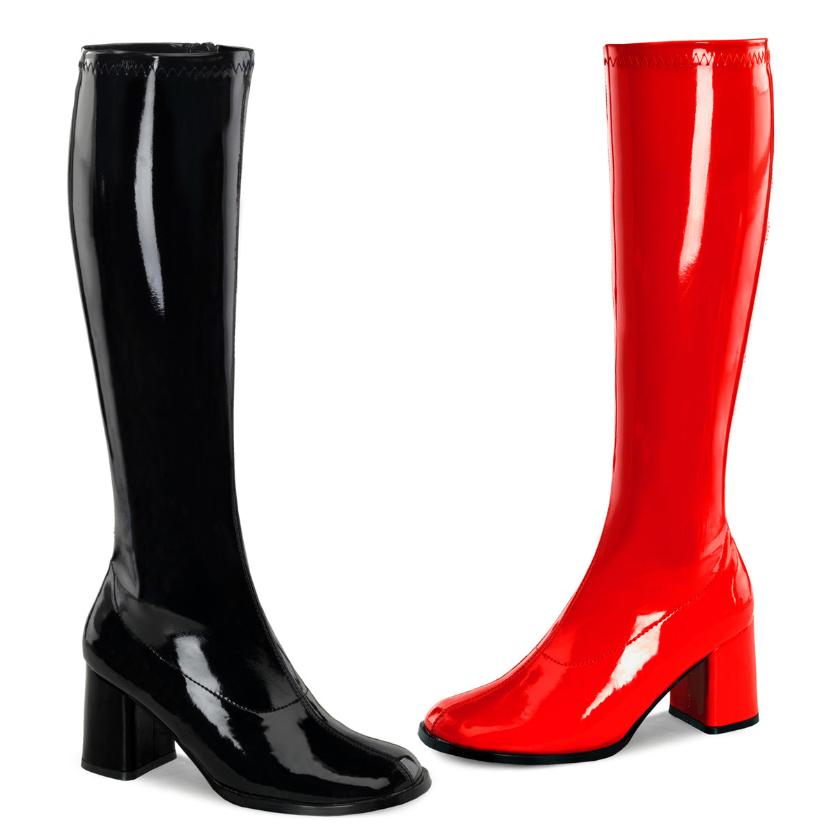 GOGO-300HQ Fancy Dress Costume Funtasma Women's Boots Blk-Red Pat