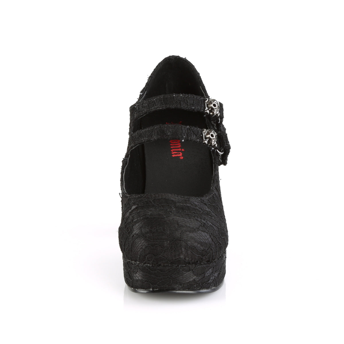 GOTHIKA-09 Demonia Black Satin-Lace Women's Heels & Platform Shoes [Demonia Cult Alternative Footwear]
