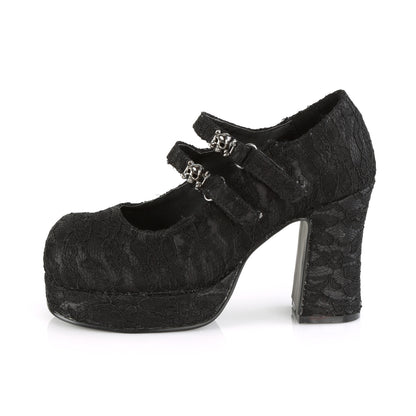 GOTHIKA-09 DemoniaCult Black Satin Sexy Women's Heels & Platform Shoes (Alternative Footwear)