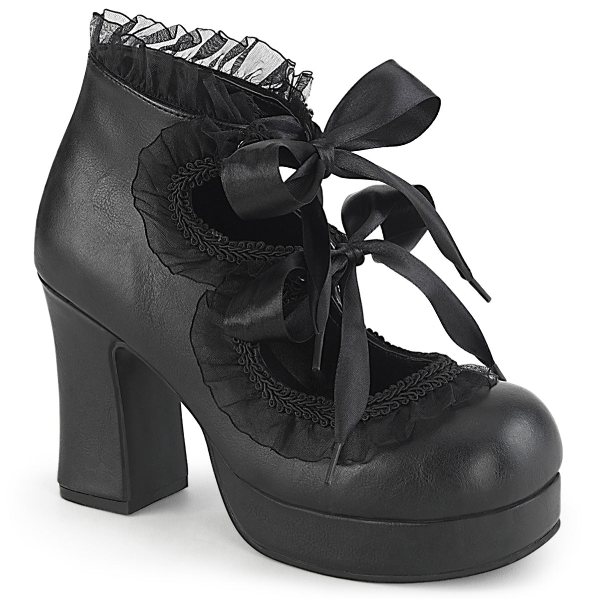 GOTHIKA-53 Alternative Footwear Demonia Women's Heels & Platform Shoes Blk Vegan Leather