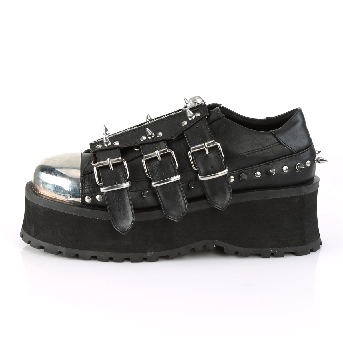 GRAVEDIGGER-03 Demonia Black Vegan Leather Unisex Platform Shoes & Boots [Demonia Cult Alternative Footwear]