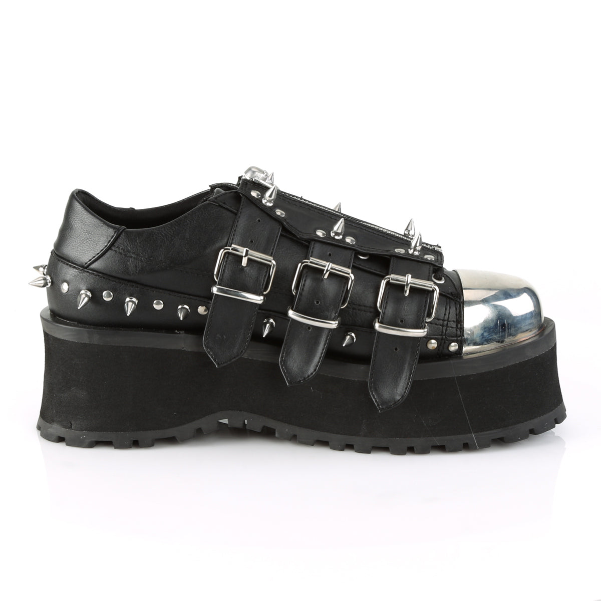 GRAVEDIGGER-03 Demonia Black Vegan Leather Unisex Platform Shoes & Boots [Demonia Cult Alternative Footwear]