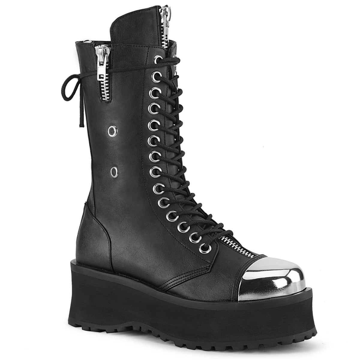 GRAVEDIGGER-14 Alternative Footwear Demonia Unisex Platform Shoes & Boots Blk Vegan Leather