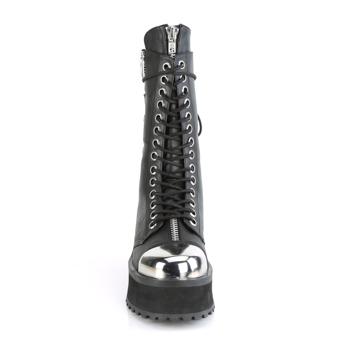 GRAVEDIGGER-14 Demonia Black Vegan Leather Unisex Platform Shoes & Boots [Demonia Cult Alternative Footwear]