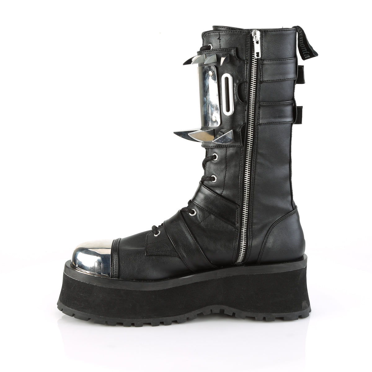 GRAVEDIGGER-250 Demonia Black Vegan Leather Unisex Platform Shoes & Boots [Demonia Cult Alternative Footwear]