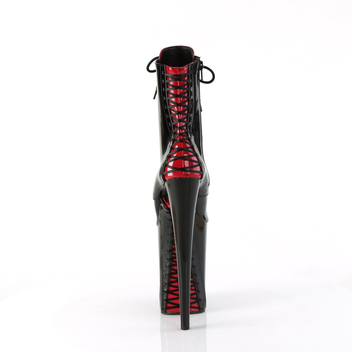 INFINITY-1020FH Pleaser Black-Red Patent/Black-Red Platform Shoes [Ankle Boots]