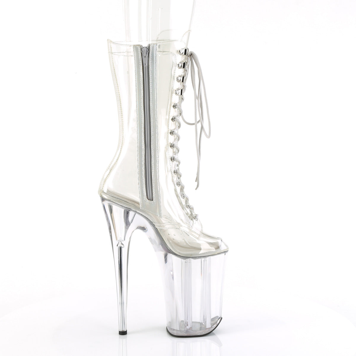 INFINITY-1050C Pleaser Transparent Clear Platform Shoes [Sexy Ankle Boots]