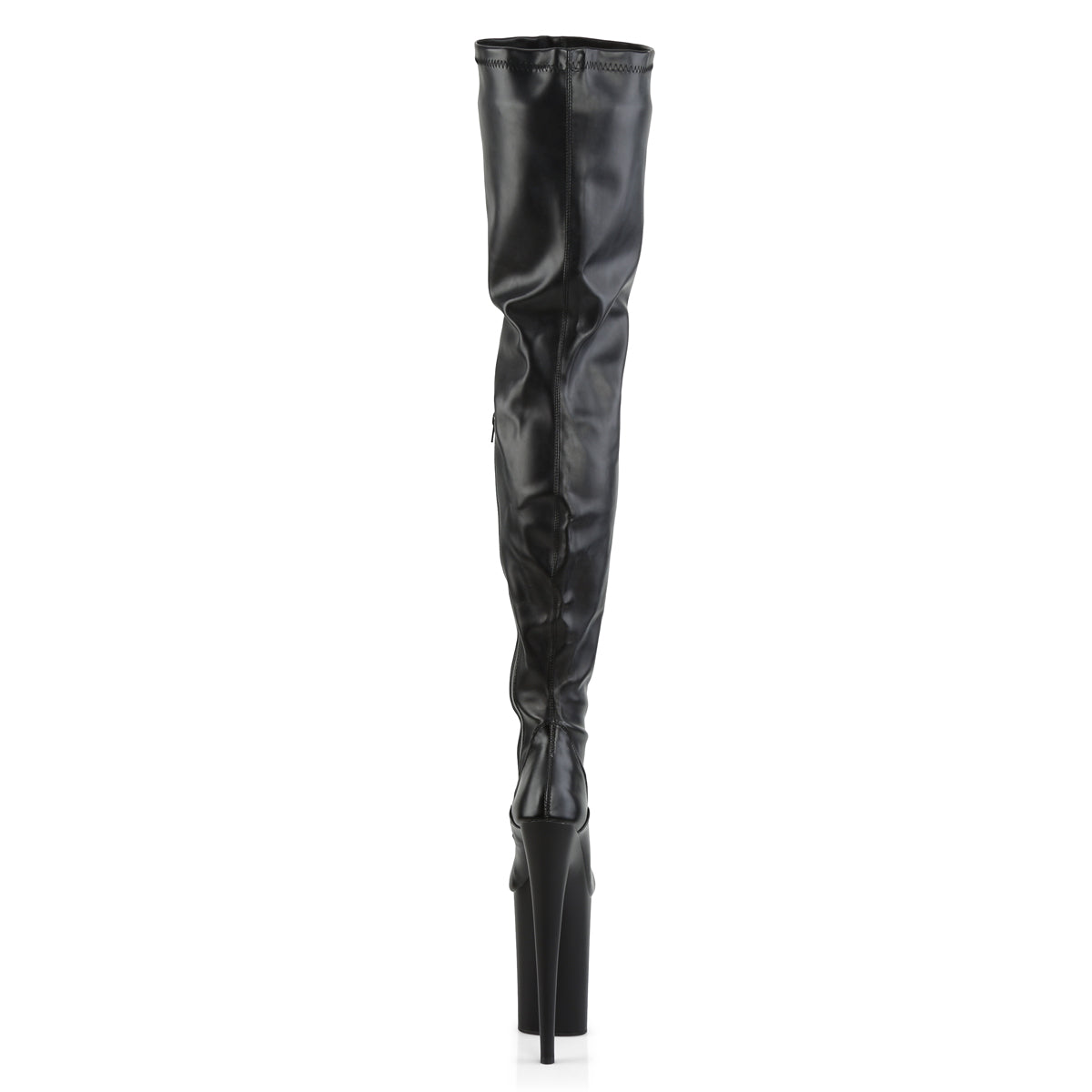 INFINITY-4000 Pleaser Black Stretch Faux Leather/Black Matte Platform Shoes [Thigh High Boots]