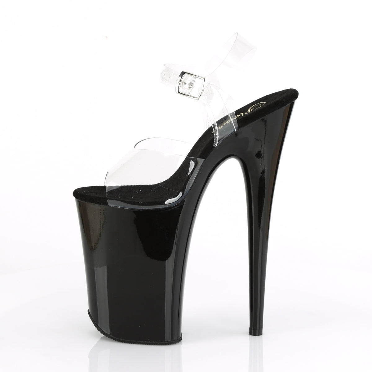 INFINITY-908 Pleaser Clear/Black Platform Shoes [9 Inch High Heels]