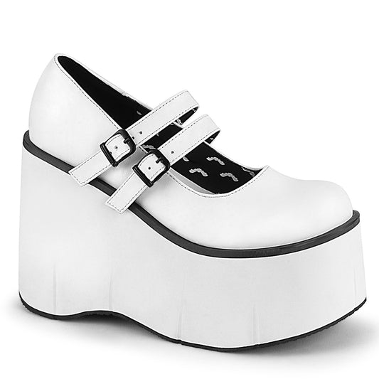 KERA-08 Alternative Footwear Demonia Women's Heels & Platform Shoes Wht Vegan Leather