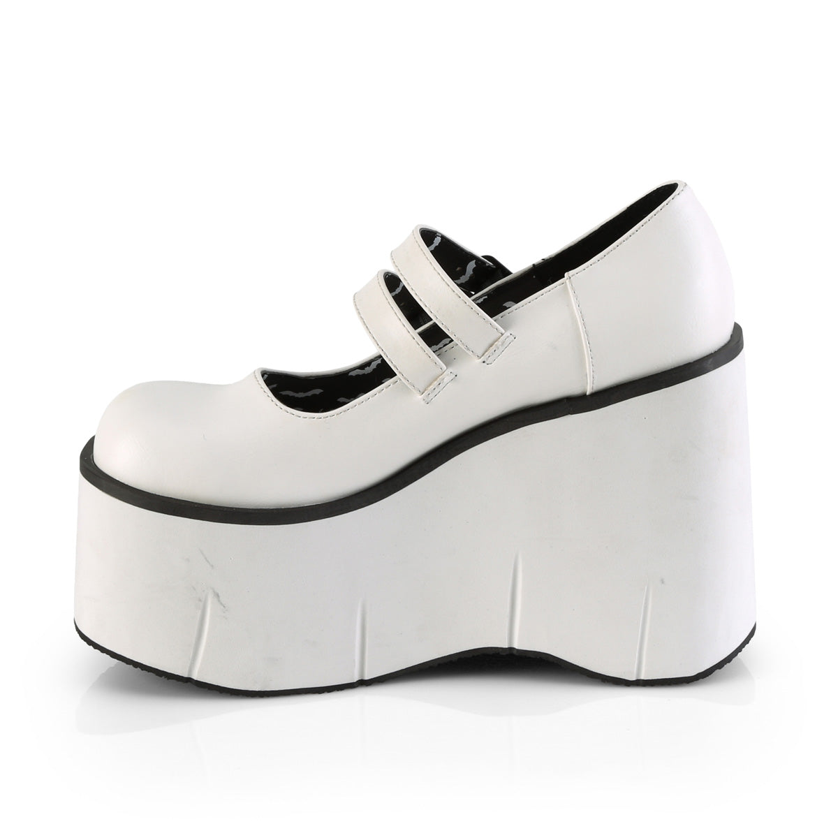 KERA-08 Demonia White Vegan Leather Women's Heels & Platform Shoes [Demonia Cult Alternative Footwear]