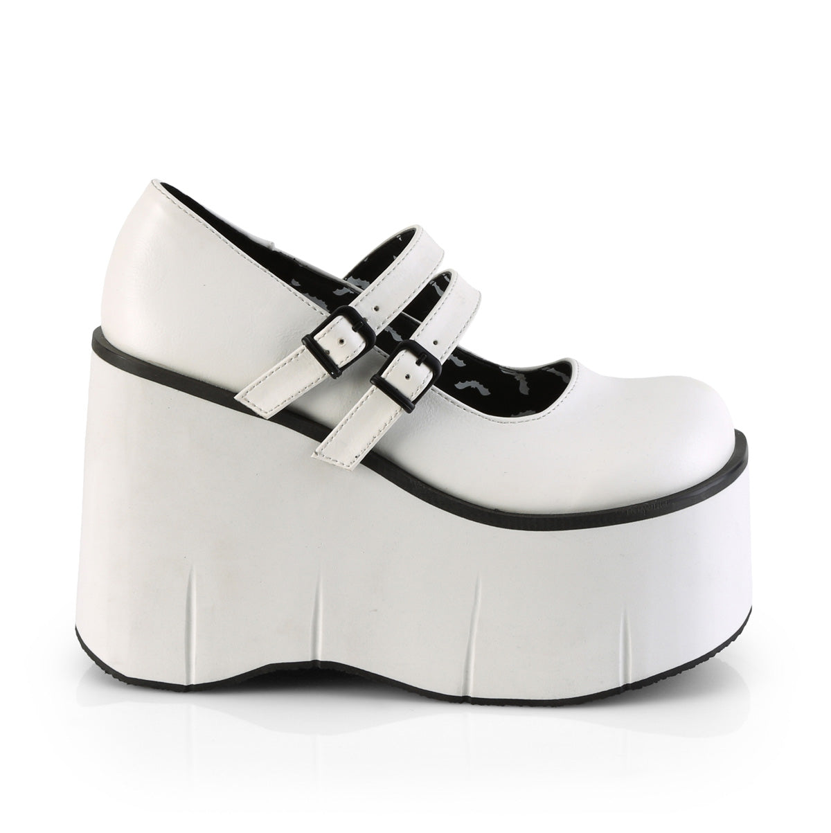 KERA-08 Demonia White Vegan Leather Women's Heels & Platform Shoes [Demonia Cult Alternative Footwear]