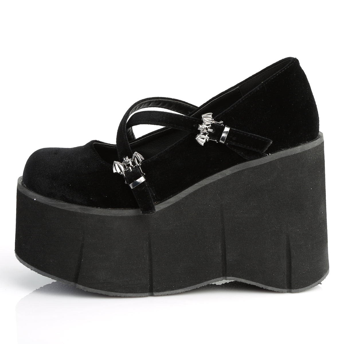 KERA-10 Demonia Black Velvet Women's Heels & Platform Shoes [Demonia Cult Alternative Footwear]